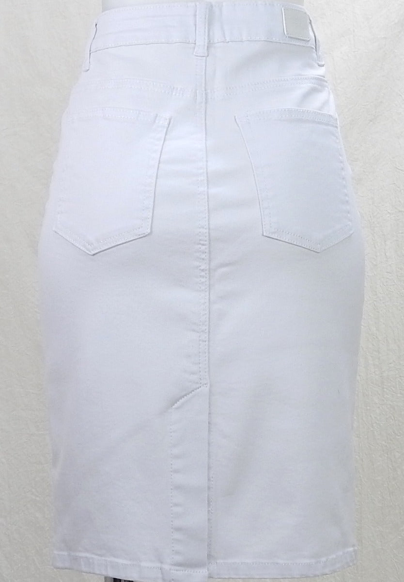 Russell denim skirt white