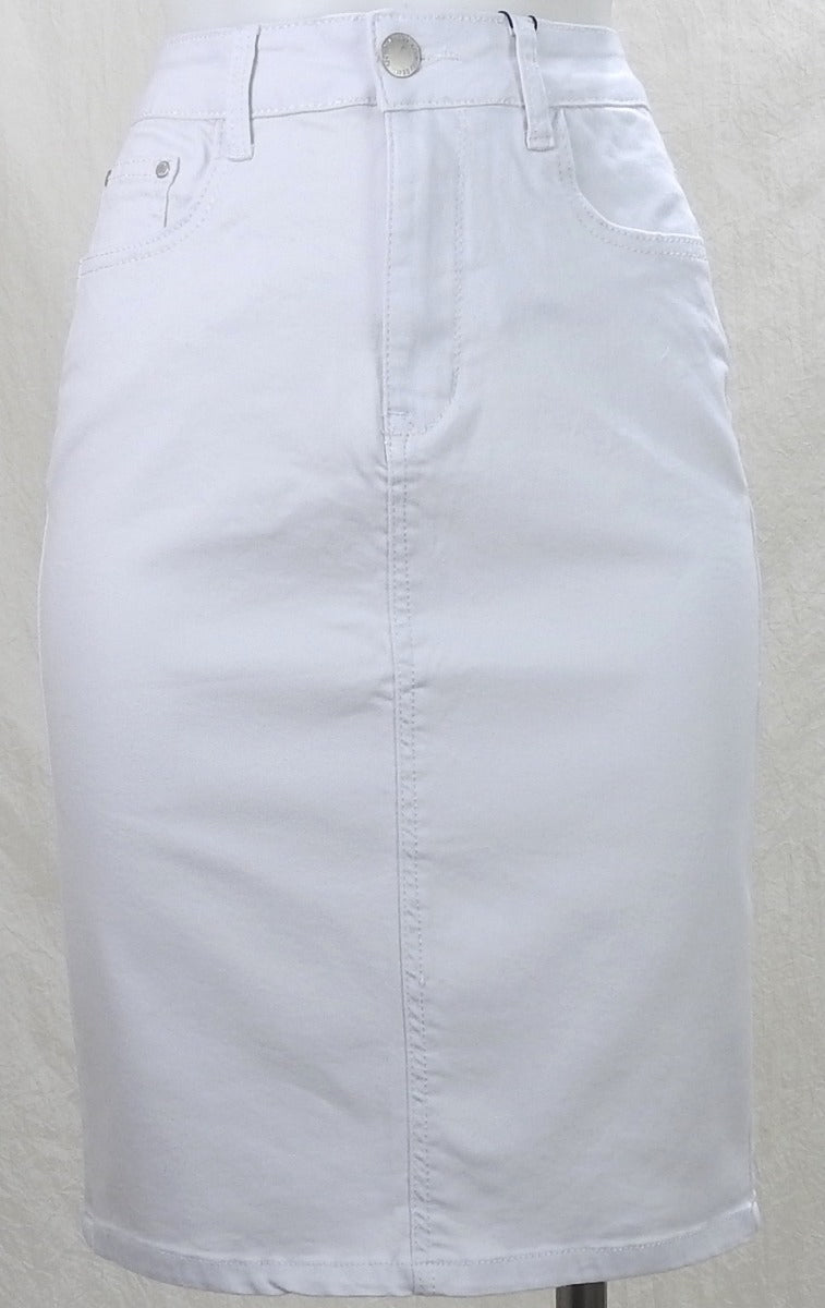 Russell denim skirt white