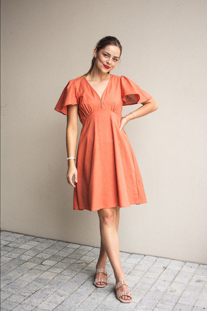 Tori dress- terracotta