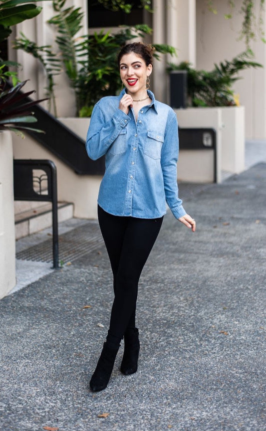 Denim shirt long sleeve