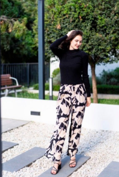 Cara print wide leg tailored pants