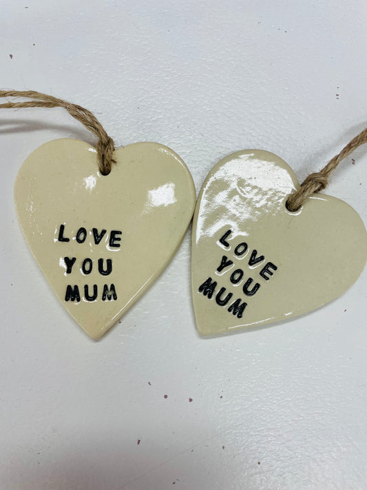 Love you mum ceramic heart