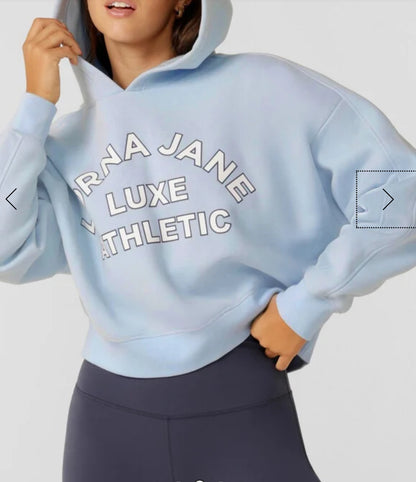 Lotus Limited Edition Cropped Hoodie- Toulouse Blue