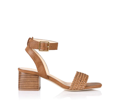 Elly block heel sandals- tan