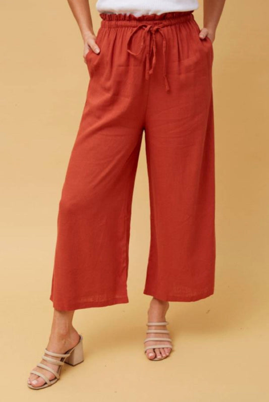 Linen pants- Rust