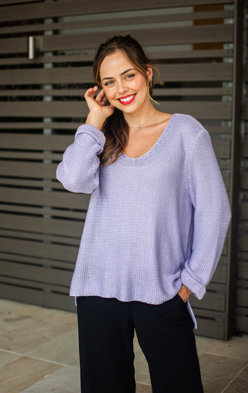 Roll up Nala knit-Lilac