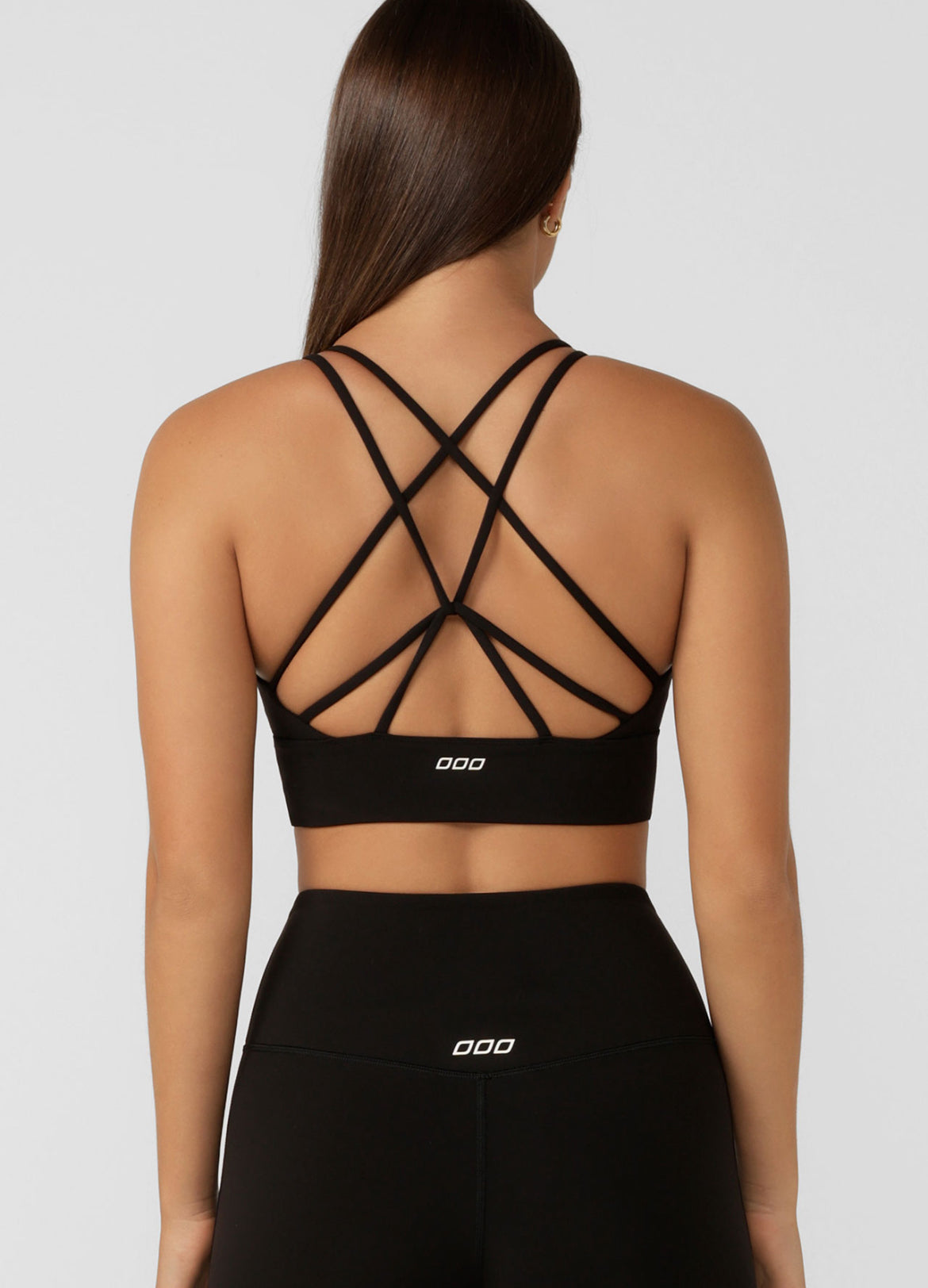 Lotus Longline Sports Bra- Black