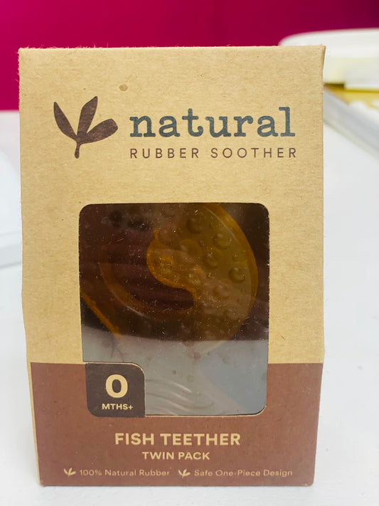 Natural rubber fish soother twin pack