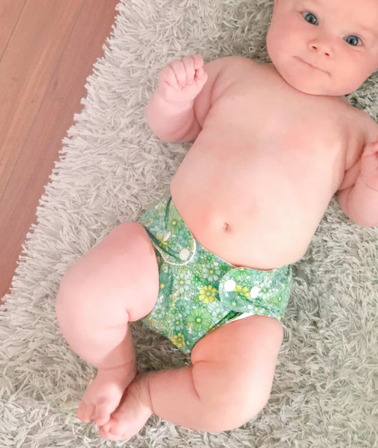 Retro green adjustable swim nappy