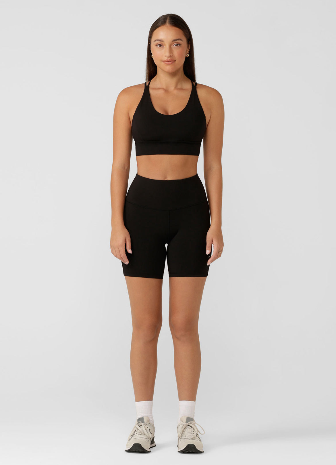 Lotus Longline Sports Bra- Black