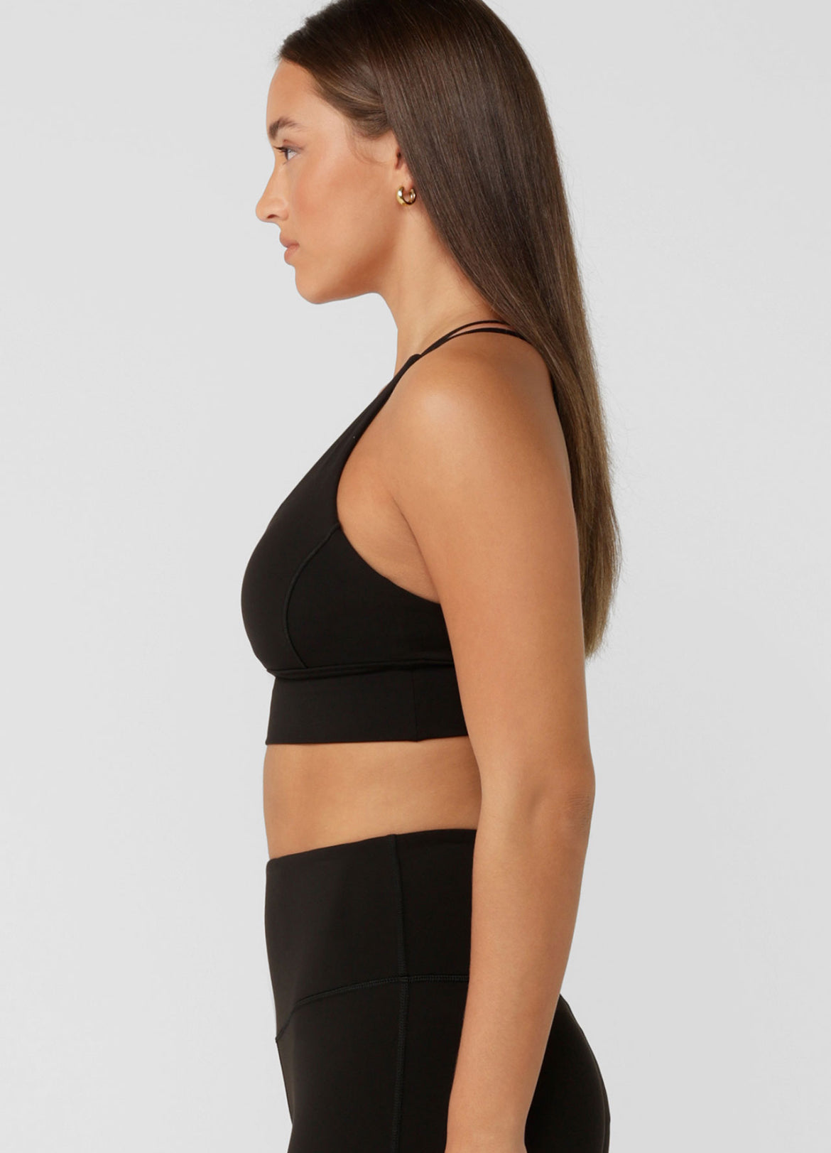 Lotus Longline Sports Bra- Black