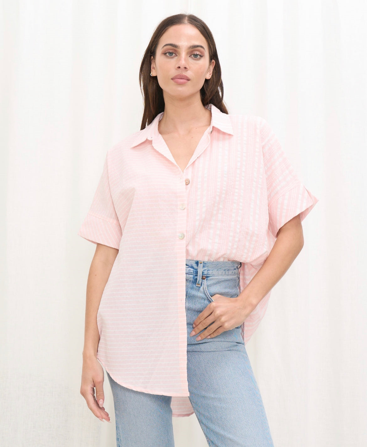 Pink stripe shirt – Thrive Boutique Store