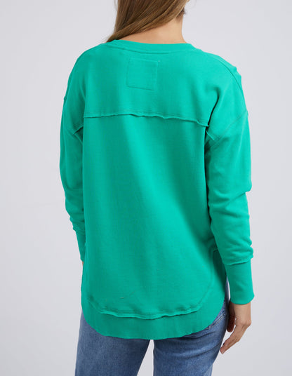 Simplified Metallic Crew- Bright Green