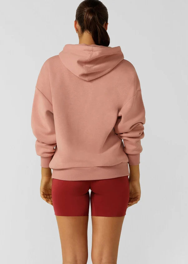 Lounge Fleece Hoodie-Ash Rose