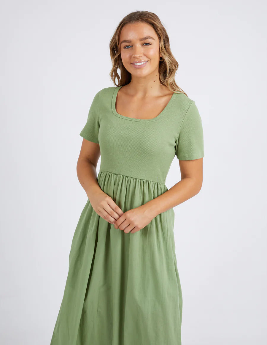 Ella Dress in Moss Green - Foxwood