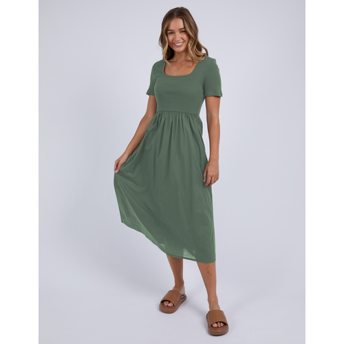 Ella Dress in Moss Green - Foxwood