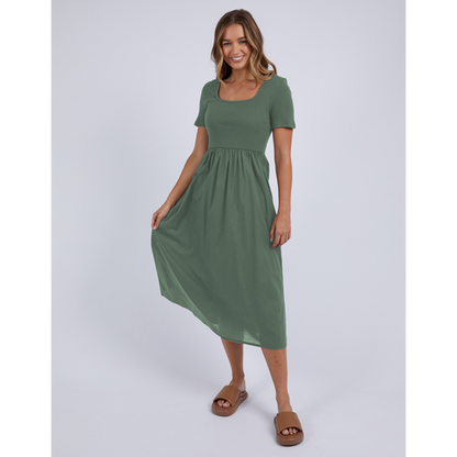 Ella Dress in Moss Green - Foxwood