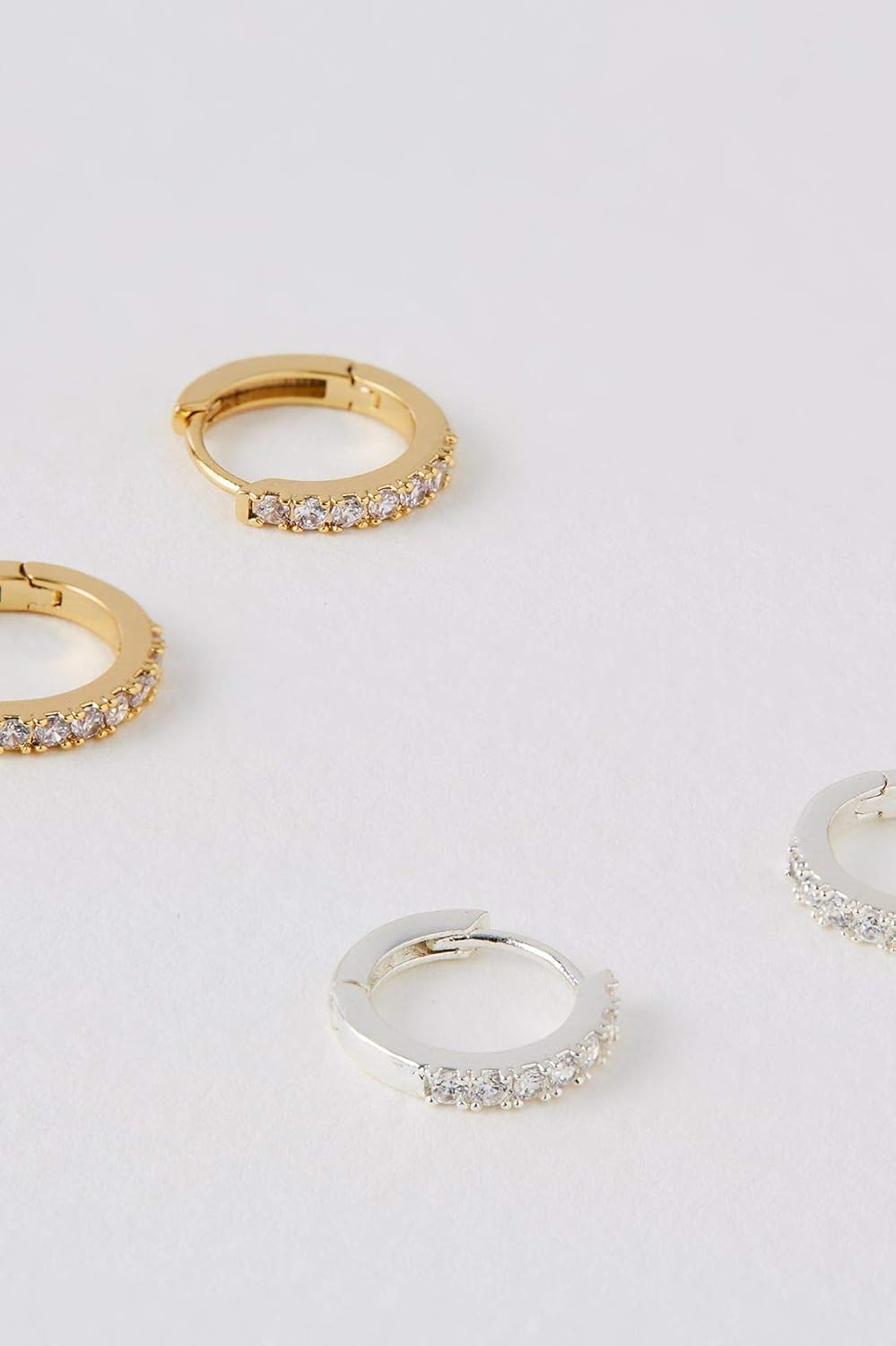 Pave CZ hoop earrings- Gold