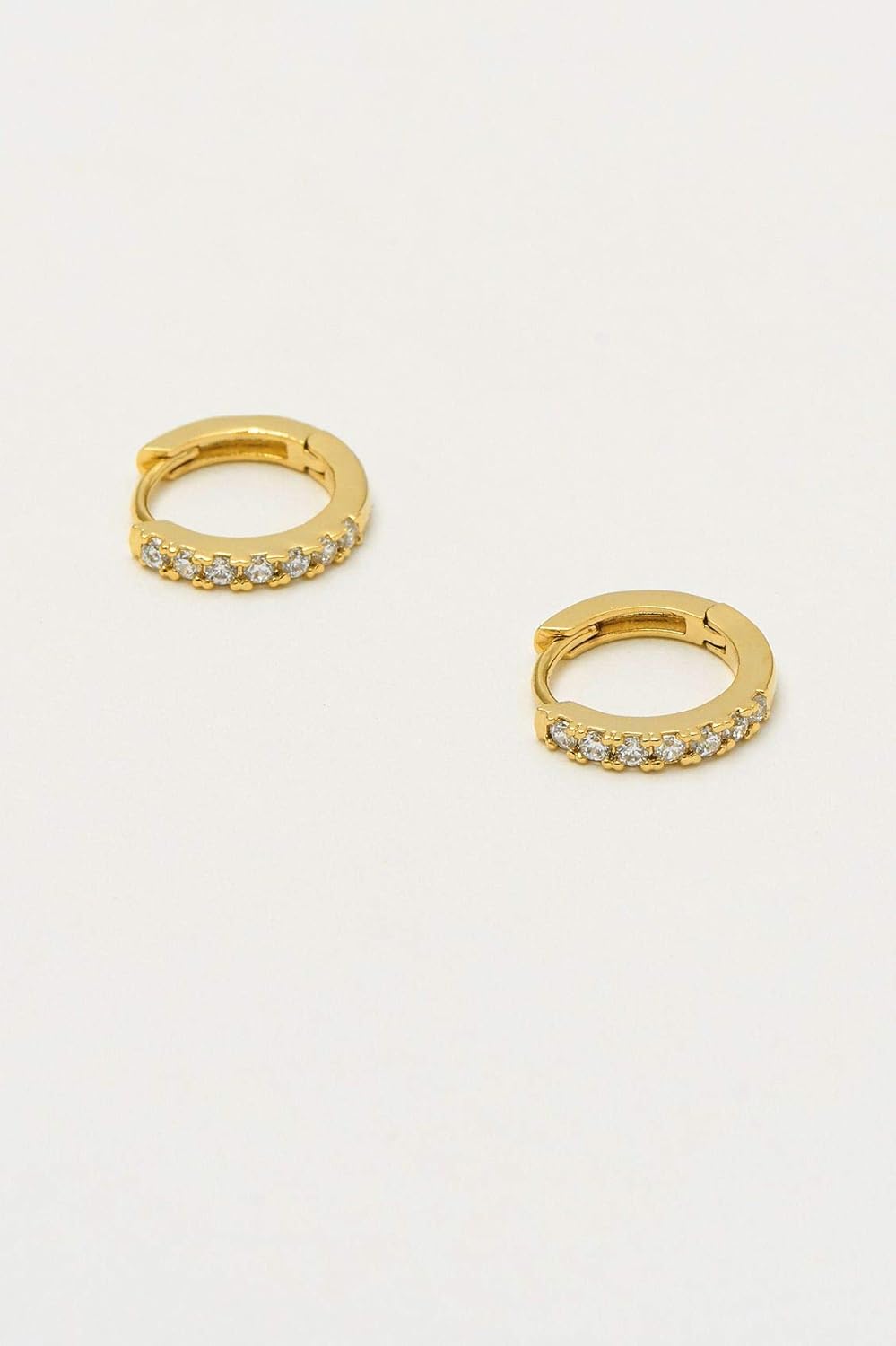 Pave CZ hoop earrings- Gold