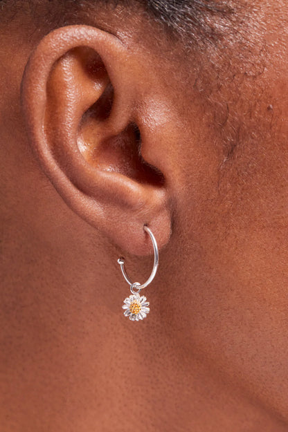 Wildflower Drop Hoop Earrings