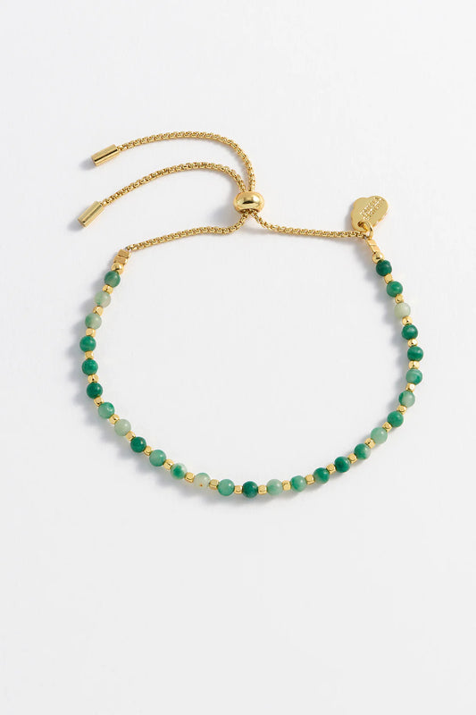 Gemstone Amelia Bracelet- Green Quartz- Gold plated