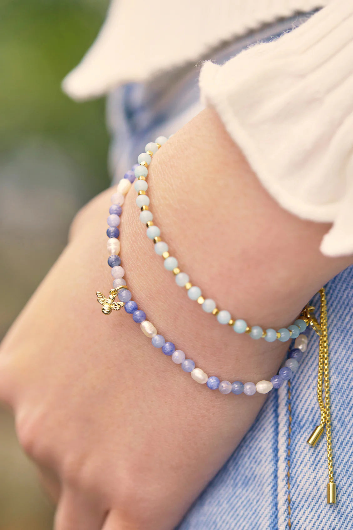 Gemstone Amelia Bracelet
Gold Plated | Amazonite
Packaging Message: Luck