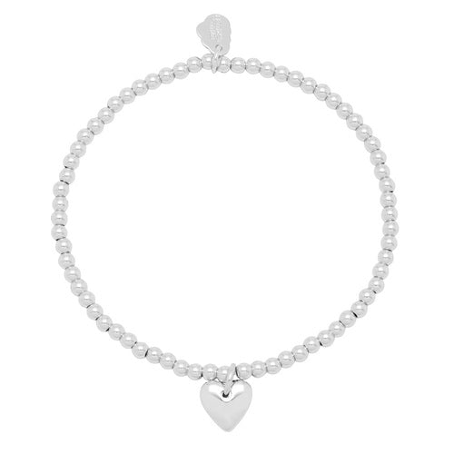 Silver Plated Heart Charm Sienna Bracelet