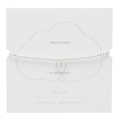 Silver Plated Heart Charm Sienna Bracelet