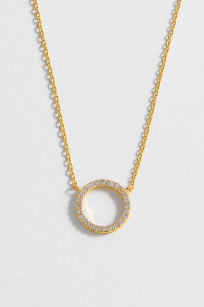 Circle CZ Necklace
Gold Plated