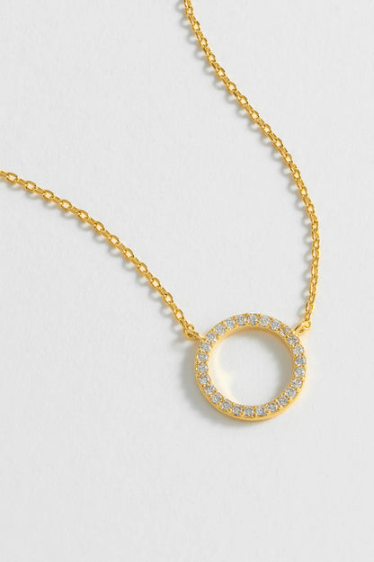 Circle CZ Necklace
Gold Plated