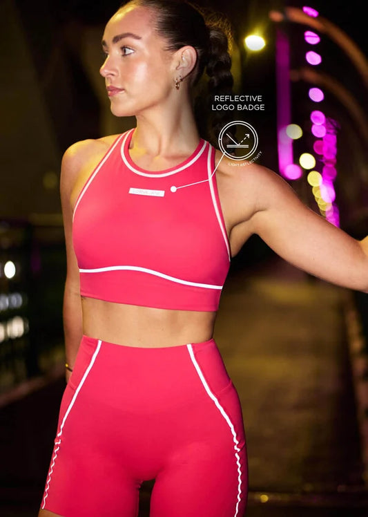 Night Runner Sports Bra- Neon Raspberry