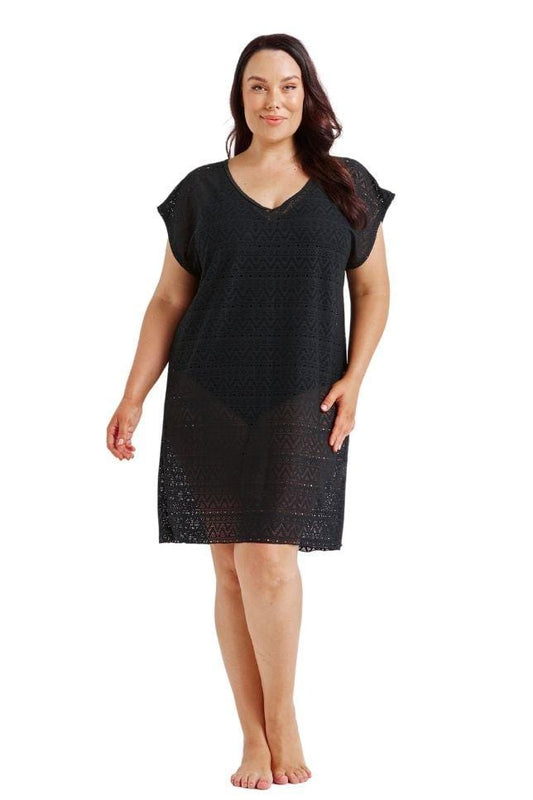 Black mesh pool dress