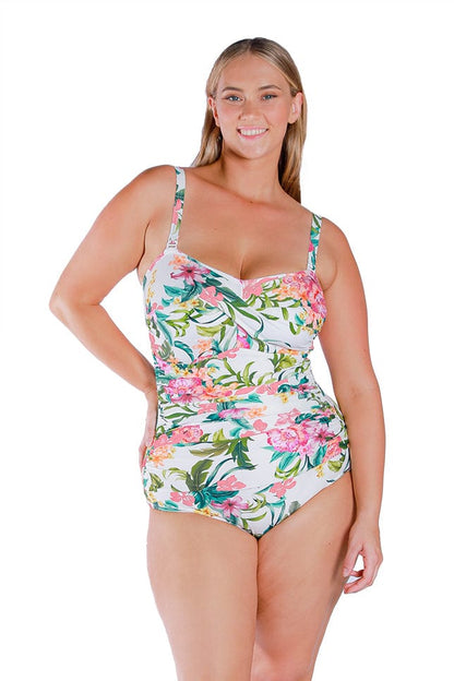 Bora bora white twist front bandeau one piece