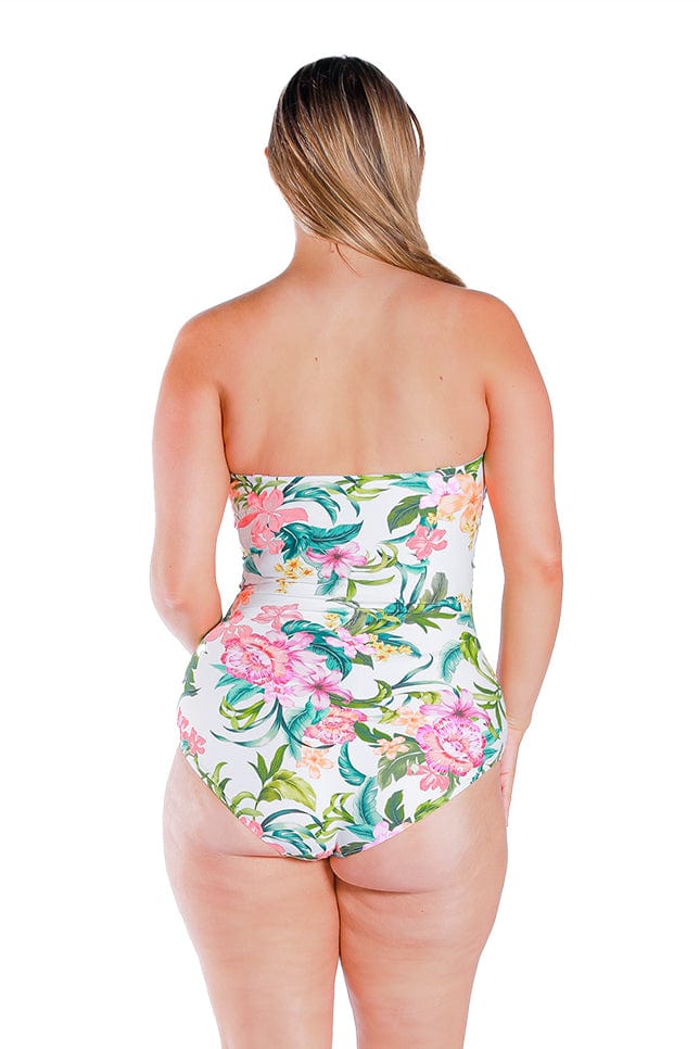 Bora bora white twist front bandeau one piece