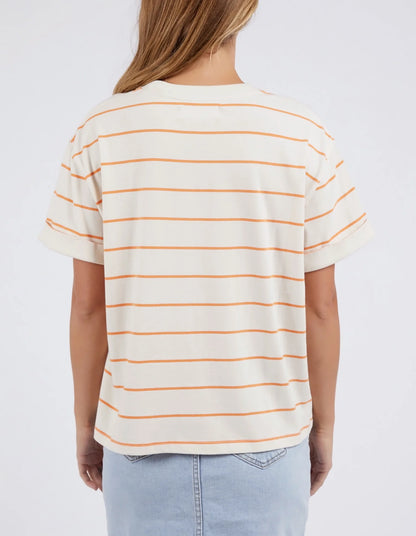 Huntleigh Stripe Tee Orange White Stripe