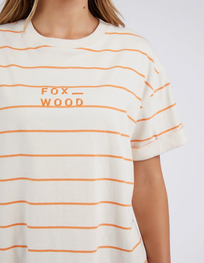 Huntleigh Stripe Tee Orange White Stripe