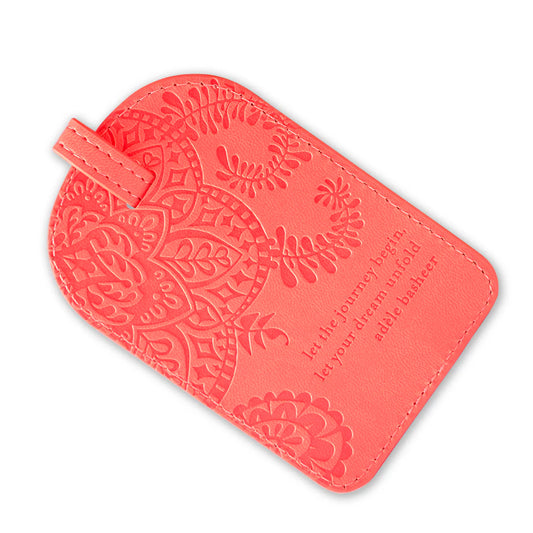 Peach luggage tag