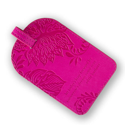 Positively pink luggage tag