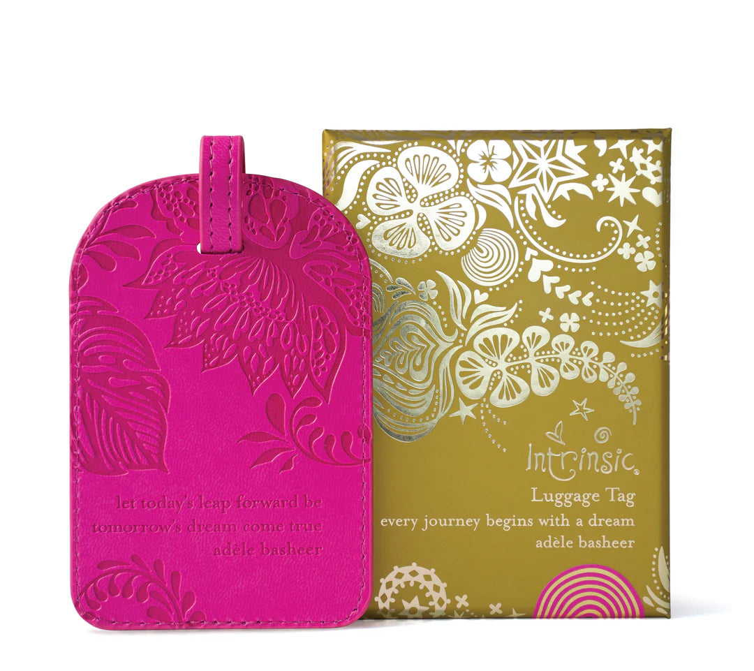 Positively pink luggage tag