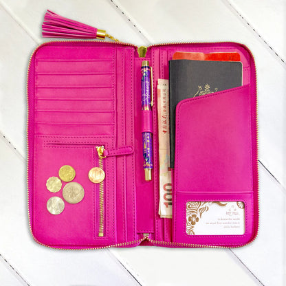 Positively pink travel clutch