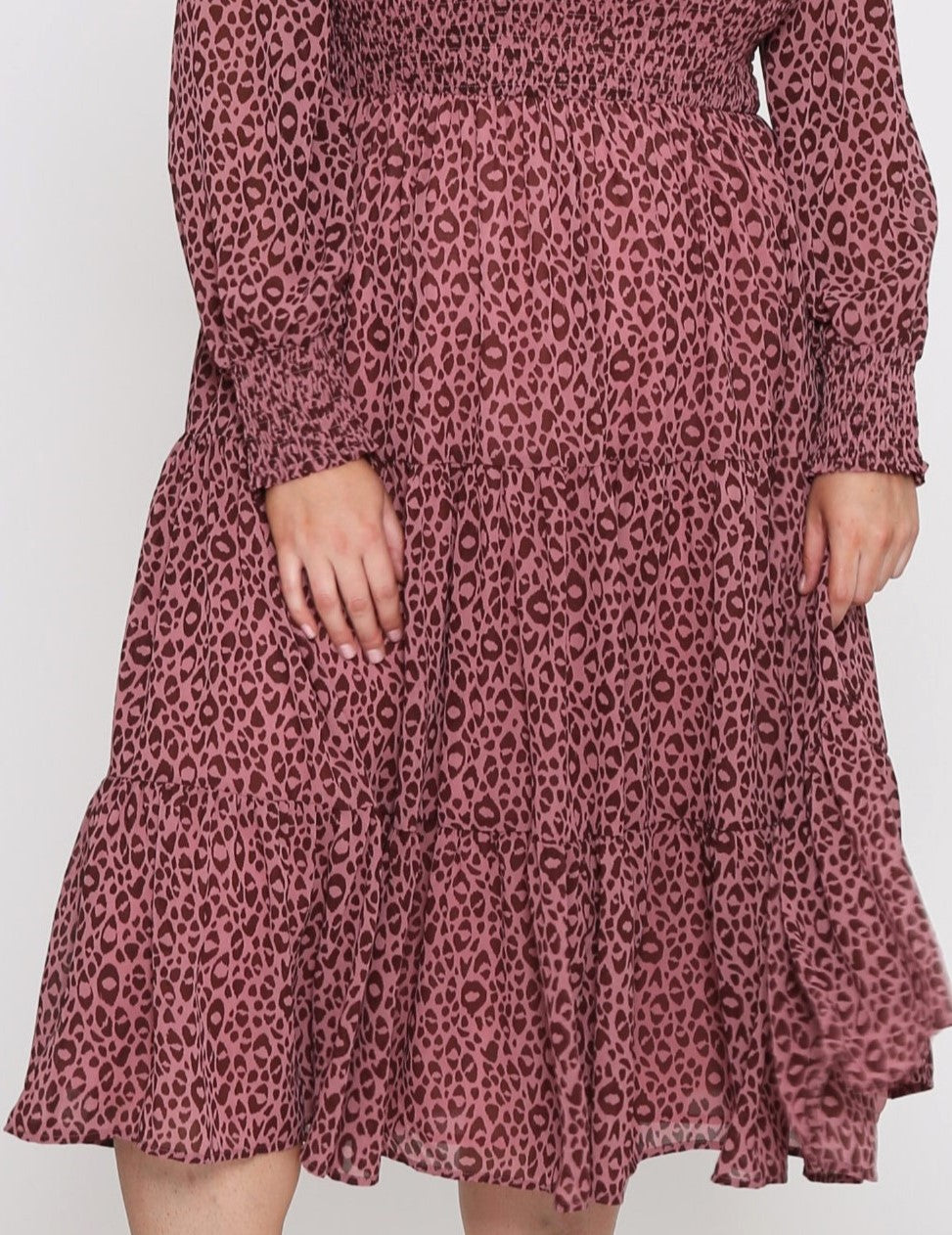 Zarel dress-dark rose leopard