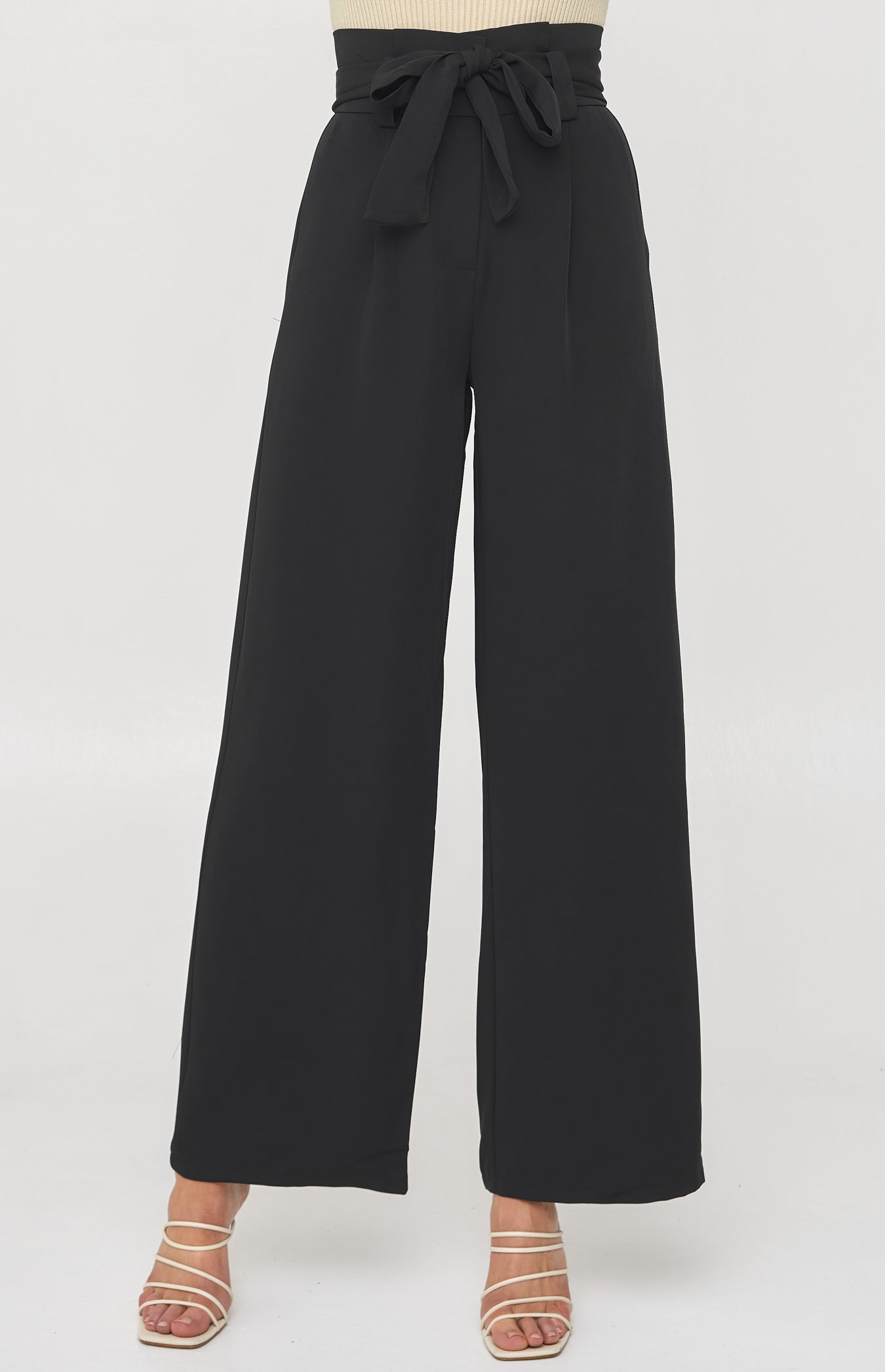 Wide Leg Pants-Black