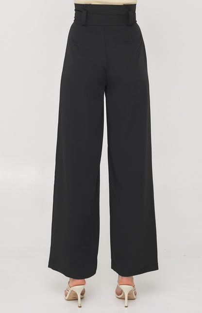 Wide Leg Pants-Black